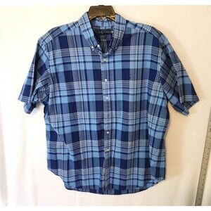 Ralph Lauren Men's XXL Classic Fit Plaid Short Sleeve Cotton Button Down Shirt
